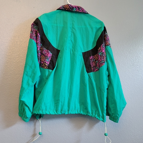 4/$100 Vintage Tracy & Carl Teal Windbreaker - Picture 3 of 3